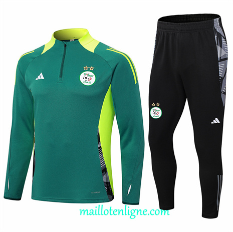 Thai Maillot Ensemble Algérie Survetement Vert 2024 2025 ligne248455