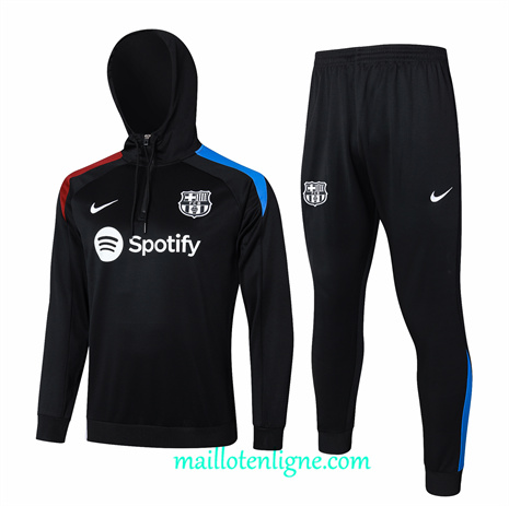 Thai Maillot Ensemble Barcelone Survetement à Capuche Noir 2024 2025 ligne248499