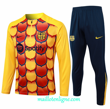 Thai Maillot Ensemble Barcelone Survetement Jaune 2024 2025 ligne248496