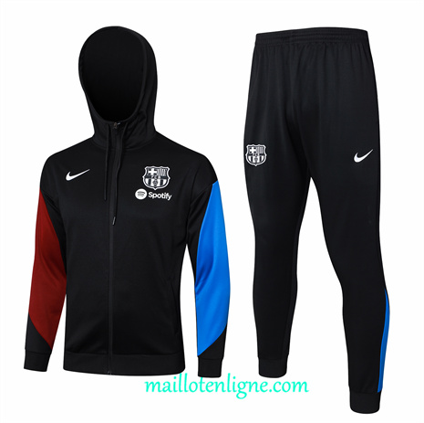 Thai Maillot Ensemble Barcelone Veste Survetement à Capuche Noir 2024 2025 ligne248508