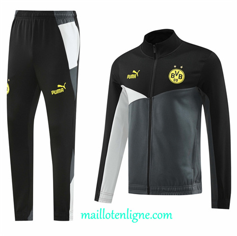 Thai Maillot Ensemble Borussia Dortmund Veste Survetement Noir 2024 2025 ligne248510