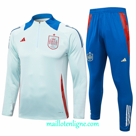 Thai Maillot Ensemble Espagne Survetement Bleu 2024 2025 ligne248528