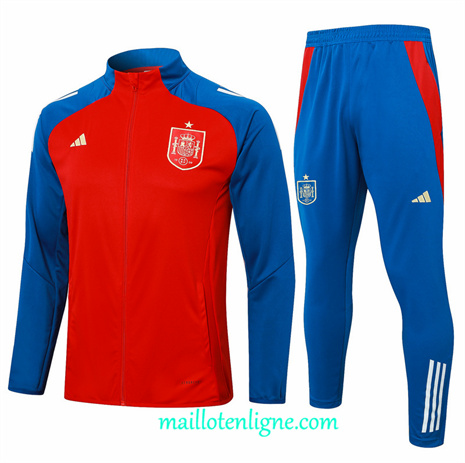 Thai Maillot Ensemble Espagne Veste Survetement Rouge 2024 2025 ligne248535