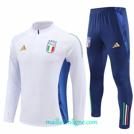 Thai Maillot Ensemble Italie Survetement Blanc 2024 2025 ligne248556