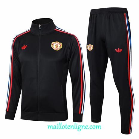 Thai Maillot Ensemble Manchester United Veste Survetement Noir 2024 2025 ligne248572