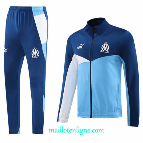 Thai Maillot Ensemble Marseille Veste Survetement Bleu 2024 2025 ligne248573