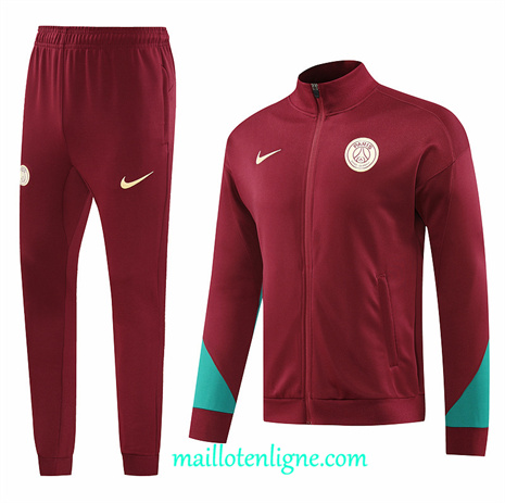 Thai Maillot Ensemble Paris Saint-Germain Veste Survetement Rouge 2024 2025 ligne248591