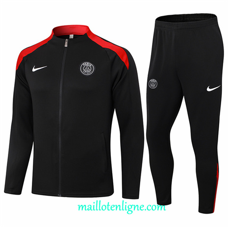 Thai Maillot Ensemble Paris Saint-Germain Veste Survetement Noir 2024 2025 ligne248590