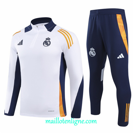 Thai Maillot Ensemble Real Madrid Survetement Blanc 2024 2025 ligne248607