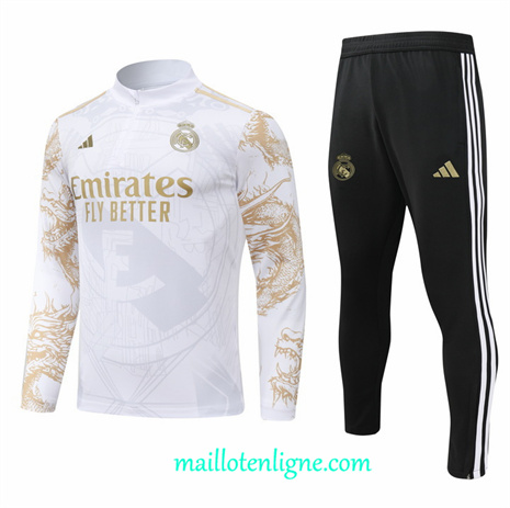 Thai Maillot Ensemble Real Madrid Special Veste Survetement Blanc 2024 2025 ligne248606