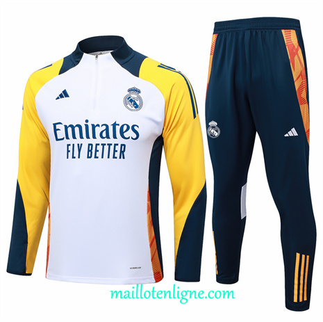 Thai Maillot Ensemble Real Madrid Survetement Blanc 2024 2025 ligne248608