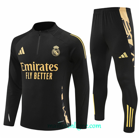 Thai Maillot Ensemble Real Madrid Survetement Noir 2024 2025 ligne248618