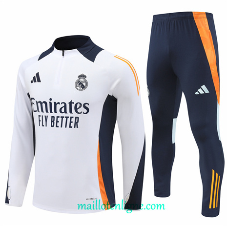 Thai Maillot Ensemble Real Madrid Survetement Blanc 2024 2025 ligne248609