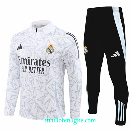 Thai Maillot Ensemble Real Madrid Survetement Blanc 2024 2025 ligne248610