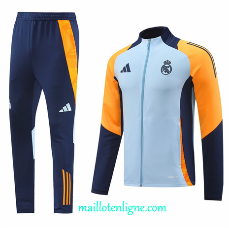 Thai Maillot Ensemble Real Madrid Veste Survetement Bleu 2024 2025 ligne248621