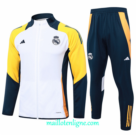 Thai Maillot Ensemble Real Madrid Veste Survetement Blanc 2024 2025 ligne248620