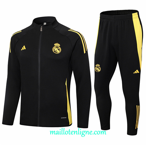 Thai Maillot Ensemble Real Madrid Veste Survetement Noir 2024 2025 ligne248623