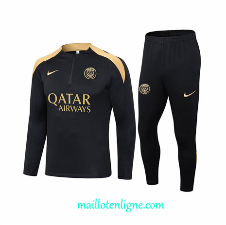 Thai Maillot Ensemble Paris Saint-Germain Enfant Survetement Noir 2024 2025 ligne248672