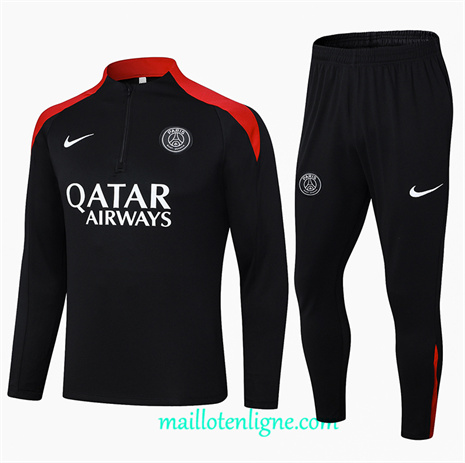 Thai Maillot Ensemble Paris Saint-Germain Enfant Survetement Noir 2024 2025 ligne248674