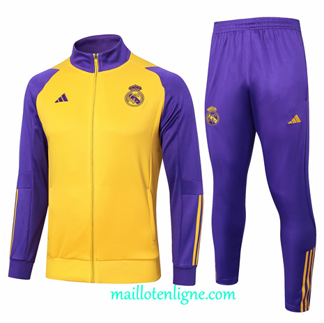 Thai Maillot Ensemble Real Madrid Enfant Veste Survetement Jaune 2024 2025 ligne248691