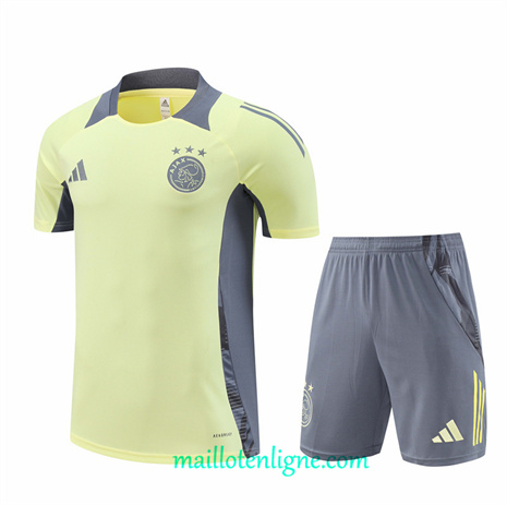 Thai Maillot Ensemble Ajax + Short Training Jaune Clair 2024 2025 ligne248695