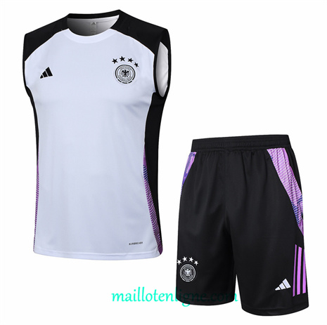 Thai Maillot Ensemble Allemagne Debardeur Training Blanc 2024 2025 ligne248709