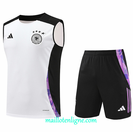 Thai Maillot Ensemble Allemagne Debardeur Training Blanc 2024 2025 ligne248710