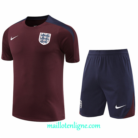 Thai Maillot Ensemble Angleterre + Short Training Brun 2024 2025 ligne248722