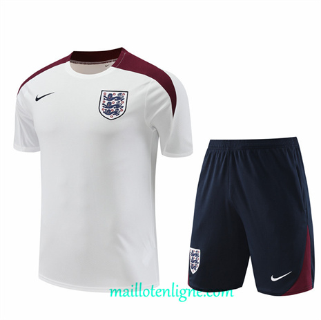 Thai Maillot Ensemble Angleterre Enfant + Short Training Blanc 2024 2025 ligne248729