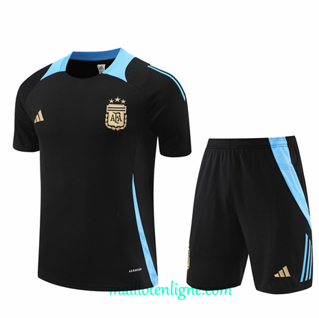 Thai Maillot Ensemble Argentine + Short Training Noir 2024 2025 ligne248736