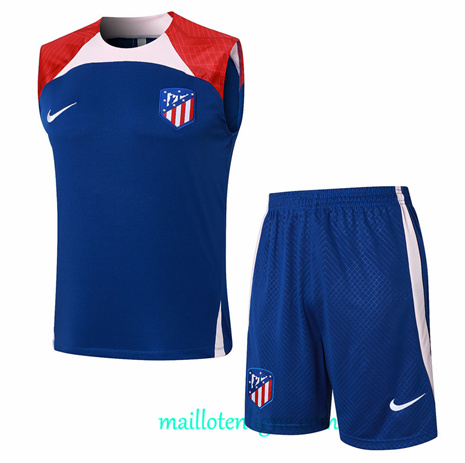 Thai Maillot Ensemble Atletico de Madrid Debardeur Training Bleu 2024 2025 ligne248753