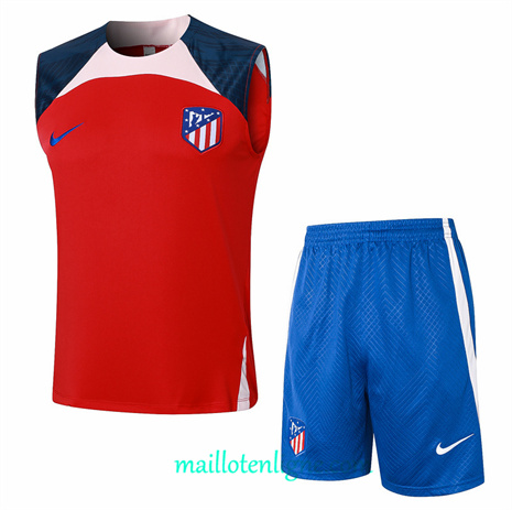 Thai Maillot Ensemble Atletico de Madrid Debardeur Training Rouge 2024 2025 ligne248754