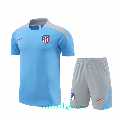 Thai Maillot Ensemble Atletico de Madrid + Short Training Bleu 2024 2025 ligne248751