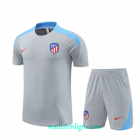 Thai Maillot Ensemble Atletico de Madrid + Short Training Gris 2024 2025 ligne248752