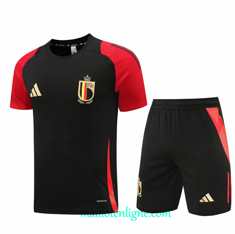 Thai Maillot Ensemble Belgique + Short Training Noir 2024 2025 ligne248759