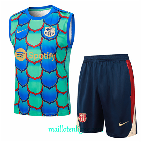 Thai Maillot Ensemble Barcelone Debardeur Training Vert 2024 2025 ligne248766