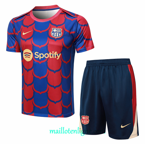 Thai Maillot Ensemble Barcelone + Short Training Rouge 2024 2025 ligne248762