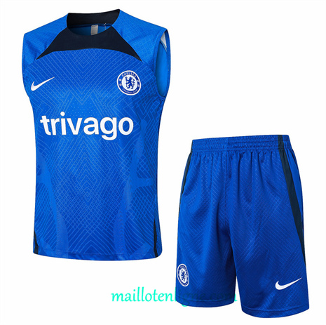 Thai Maillot Ensemble Chelsea Debardeur Training Bleu 2024 2025 ligne248773