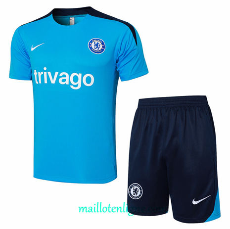 Thai Maillot Ensemble Chelsea + Short Training Bleu 2024 2025 ligne248772