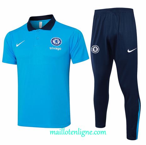 Thai Maillot Ensemble Chelsea POLO Training Bleu 2024 2025 ligne248776