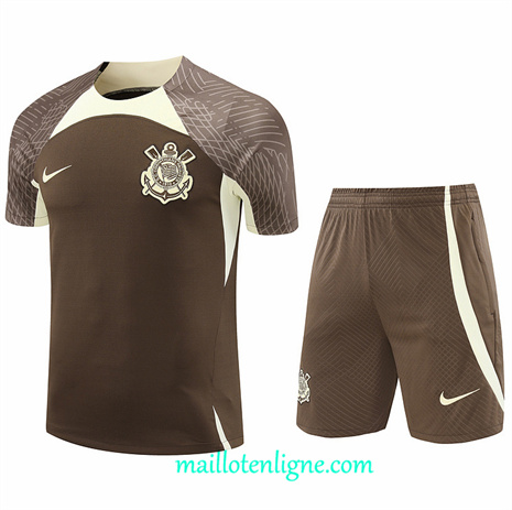 Thai Maillot Ensemble Corinthians + Short Training Brun 2024 2025 ligne248778