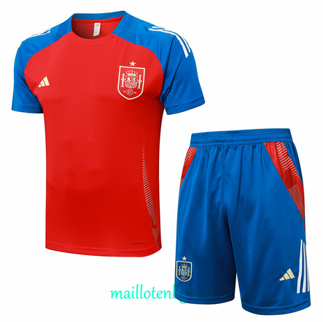 Thai Maillot Ensemble Espagne + Short Training Rouge 2024 2025 ligne248787