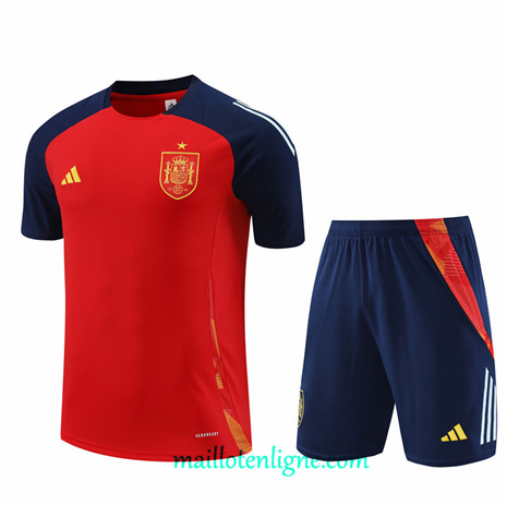 Thai Maillot Ensemble Espagne + Short Training Rouge 2024 2025 ligne248788