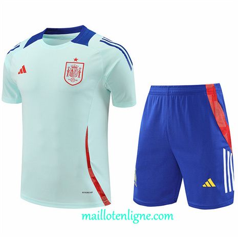 Thai Maillot Ensemble Espagne + Short Training Bleu 2024 2025 ligne248785