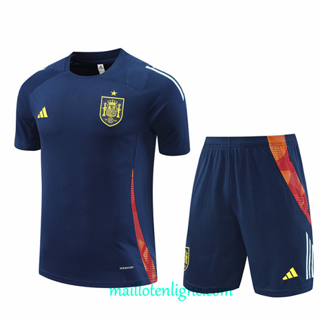 Thai Maillot Ensemble Espagne Enfant + Short Training kit Bleu Marine 2024 2025 ligne248794