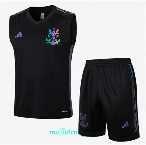 Thai Maillot Ensemble Flamengo Debardeur Training Noir 2024 2025 ligne248799