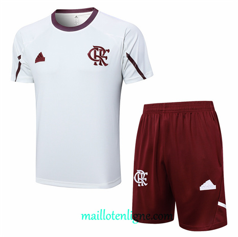 Thai Maillot Ensemble Flamengo + Short Training Gris Clair 2024 2025 ligne248796