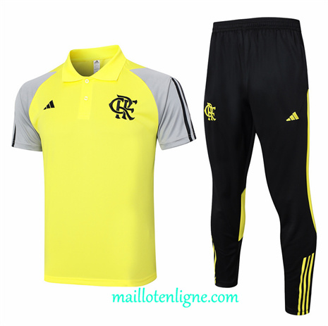 Thai Maillot Ensemble Flamengo polo Training Jaune 2024 2025 ligne248801