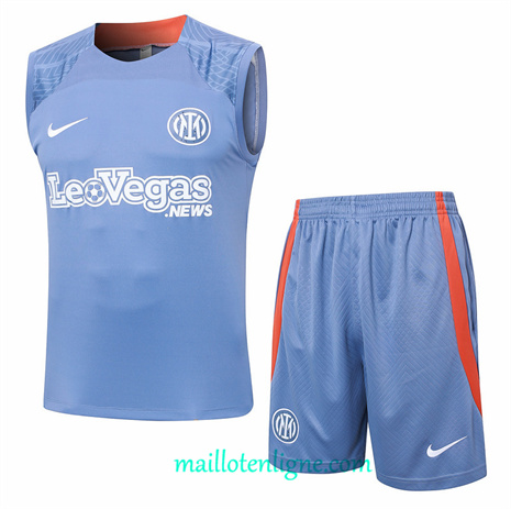 Thai Maillot Ensemble Inter Milan Debardeur Training Gris Clair 2024 2025 ligne248822