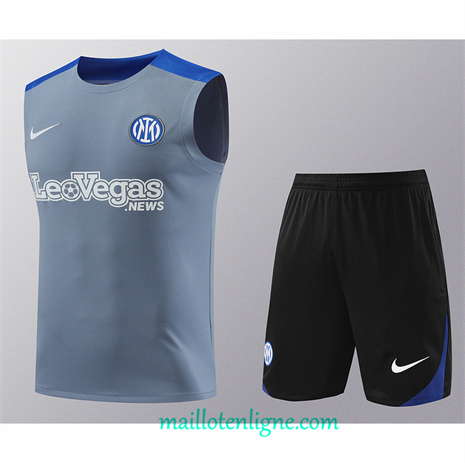 Thai Maillot Ensemble Inter Milan Debardeur Training Gris 2024 2025 ligne248821